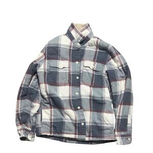 Hollister Flannel Jacket - Navy Sherpa Lined Plaid M